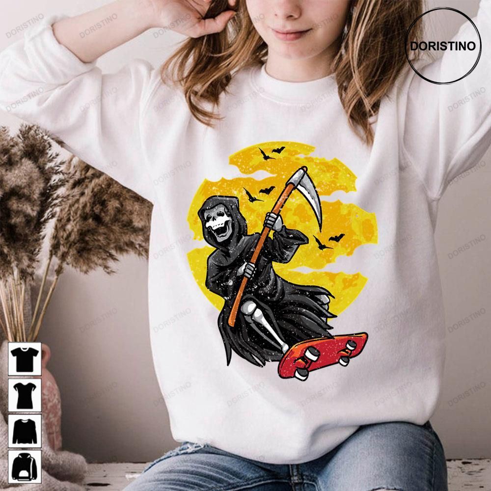 Ghost Skater Grim Reaper Skateboarding Trending Style